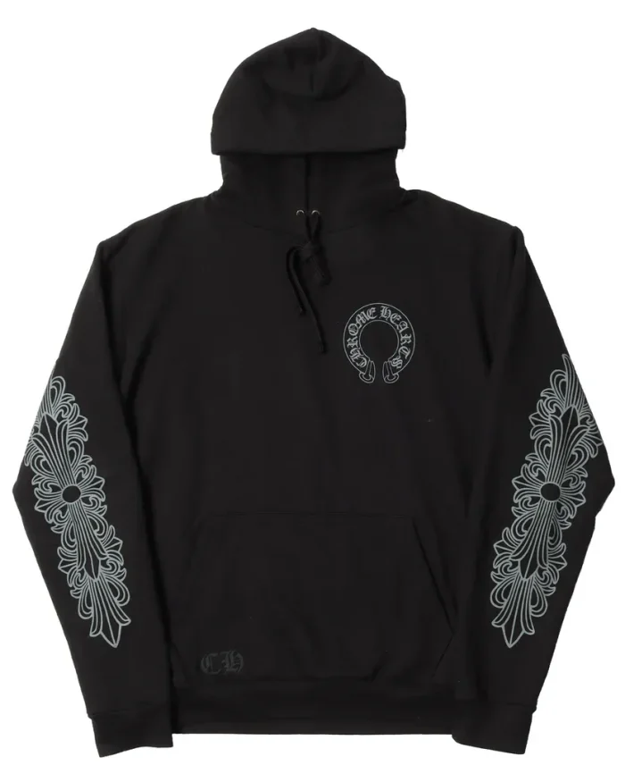Chrome Hearts Friends & Family Grey Banner Logo Hoodie