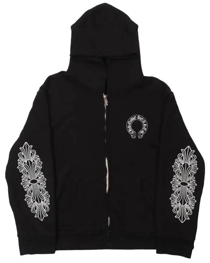 Chrome Hearts Fleece-Lined Zip-Up Hoodie