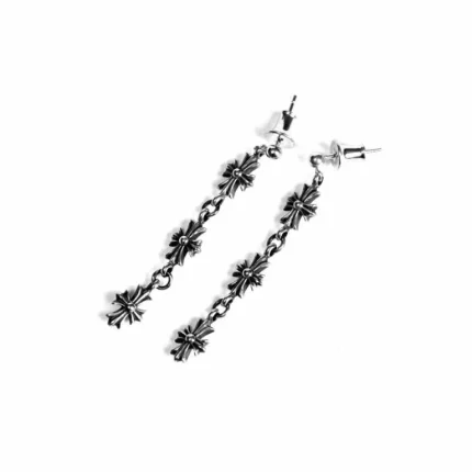 Chrome Hearts 3 Drop Cross Earring