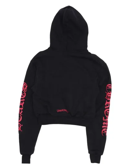 Chrome Hearts Cropped Horseshoe Logo Zip Up Hoodie