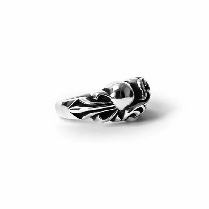 CH FLORAL CROSS HEART RING