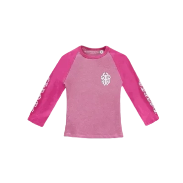 Chrome Hearts Baby Pink Dagger Script Logo Mid Sleeve T-shirt