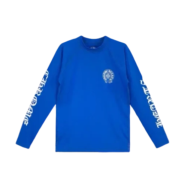 Chrome Hearts Blue Horseshoe Script Logo Biking Shirt