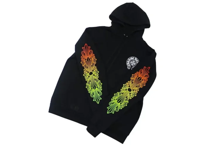 Chrome Hearts Floral Sleeve Gradient Made In Hollywood Hoodie Black/Gradient