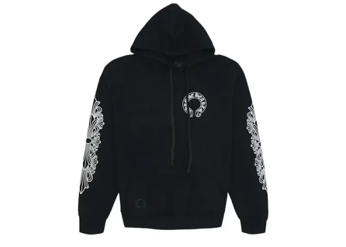 Chrome Hearts Horse Shoe Floral Hoodie Black