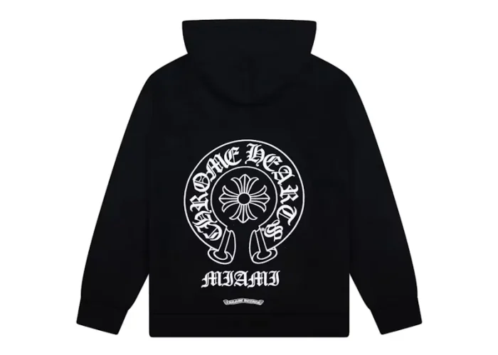 Chrome Hearts Malibu Exclusive Horse Shoe Zip Up Hoodie Black