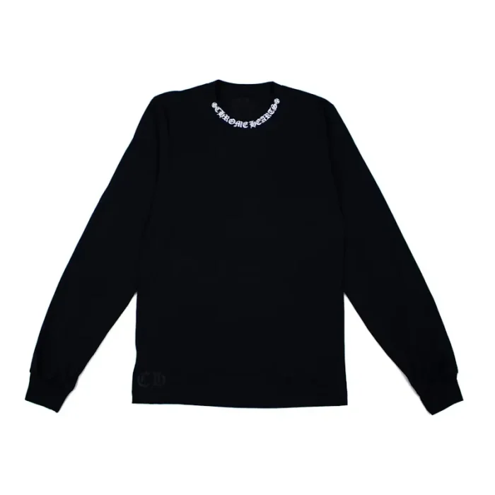 Chrome Hearts Neck Logo Floral Cross L/S T-shirt Black