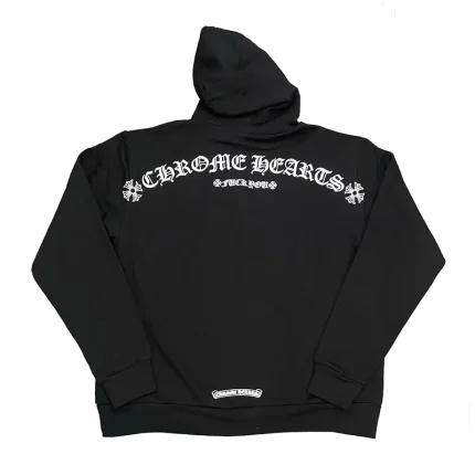Chrome Hearts T Logo FU Shoulder Zip Up Hoodie Black
