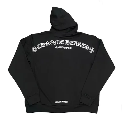 Chrome Hearts T Logo FU Shoulder Zip Up Hoodie Black