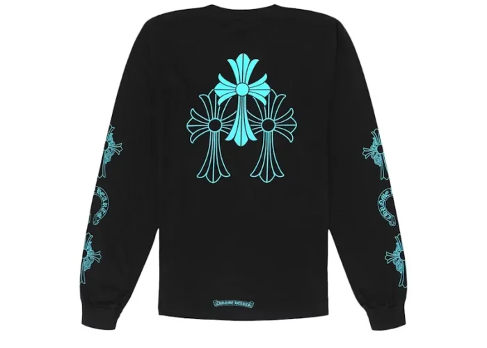 Chrome Hearts Triple Cross Logo L/S T-shirt Black/Blue
