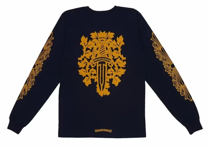 Chrome Hearts V89 Dagger L/S T-shirt Navy/Yellow