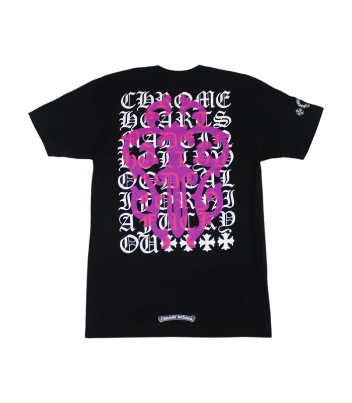 Chrome Hearts Pink Dagger Short Sleeve T-Shirt