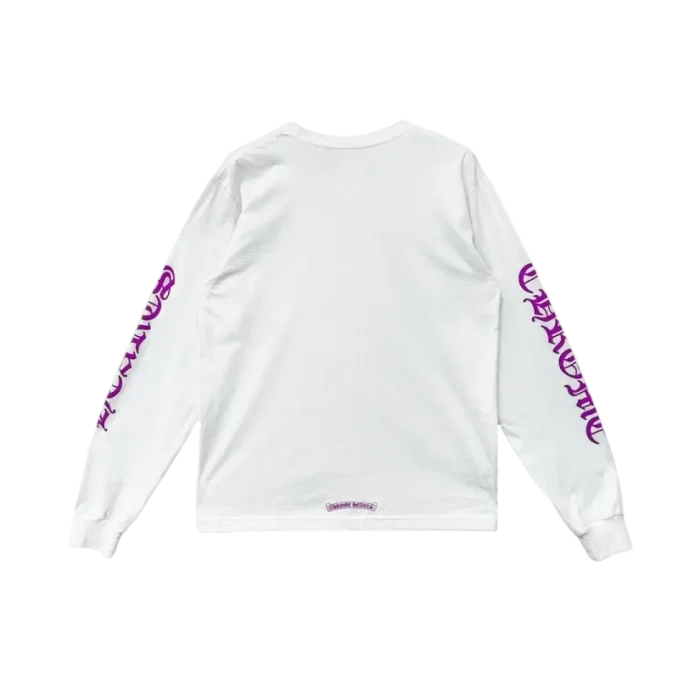 Chrome Hearts Purple Neck Script Logo Long Sleeve Tee