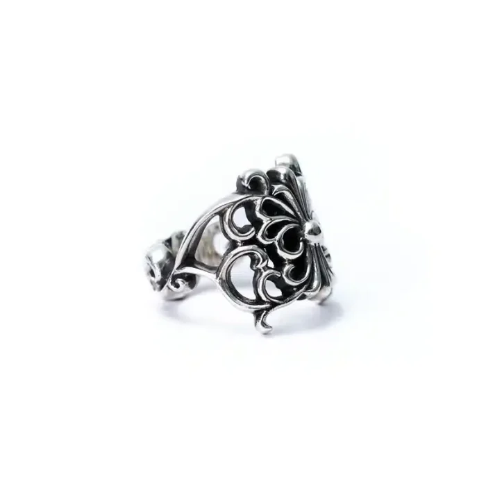 CH BUTTERFLY FLORAL CROSS RING