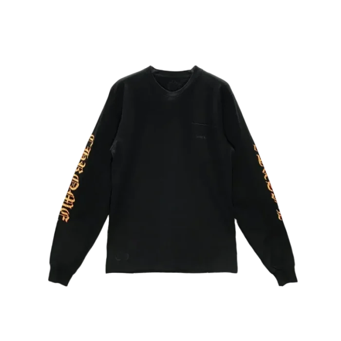 Chrome Hearts Yellow Dagger Script Logo Long Sleeve T Shirt