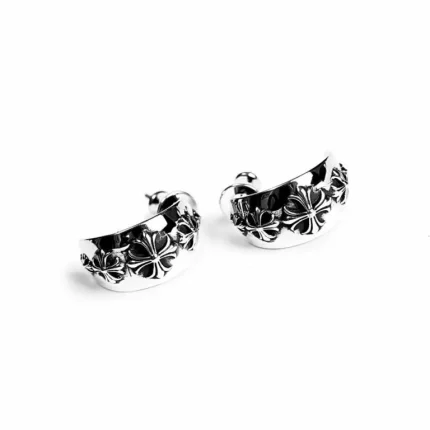 chrome hearts cross hoop earring