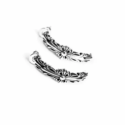Chrome hearts double floral cross motif earring