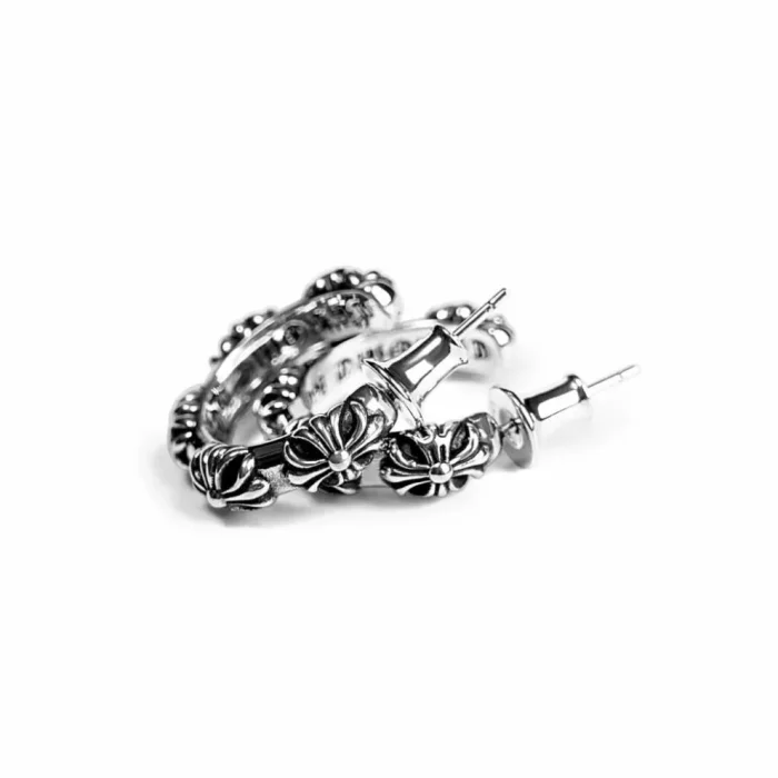 CH CROSS HOOP EARRING
