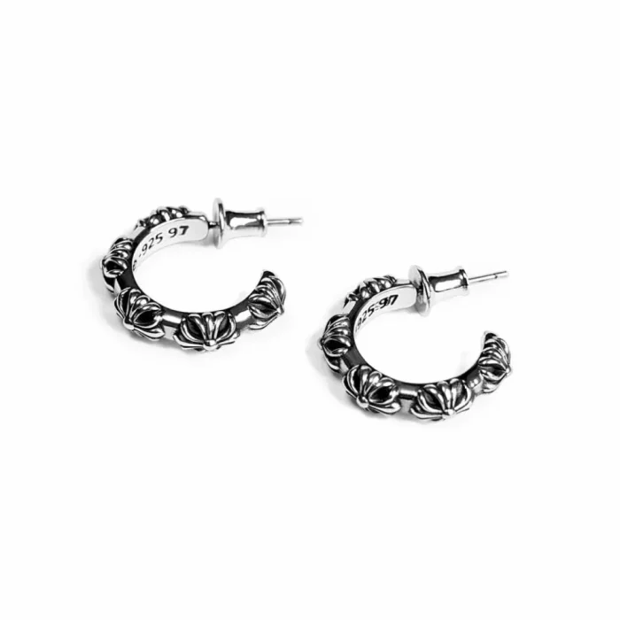 CH CROSS HOOP EARRING