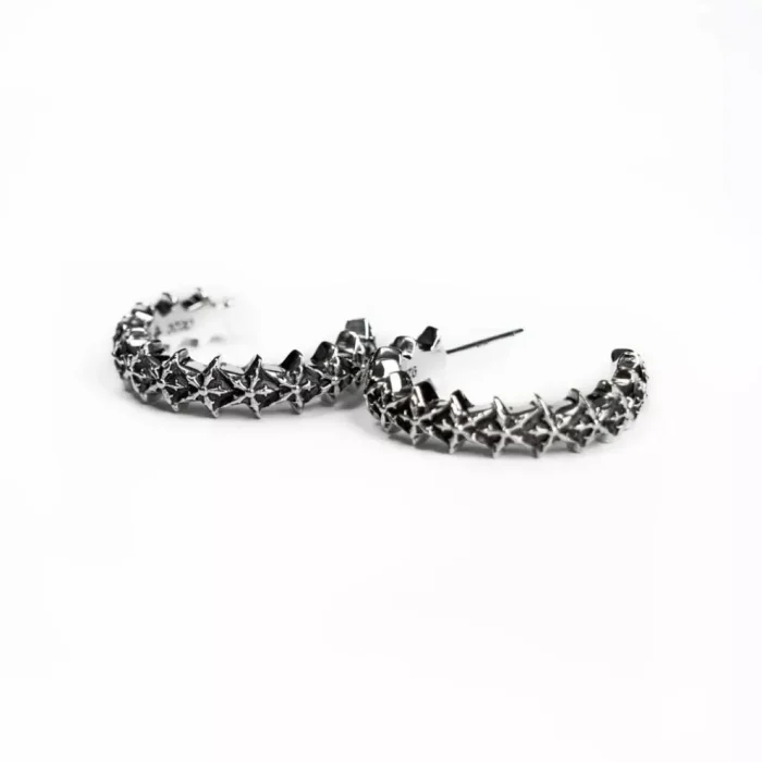 CH 5 SIDED STAR HOOP EARRINGS
