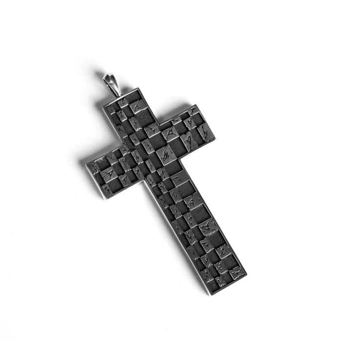 CH CHESSBOARD CROSS PENDANT
