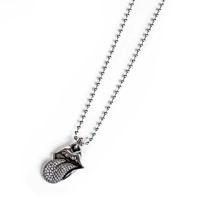 CH ROLLING STONES TONGUE & LIP PENDANT WITH DIAMOND