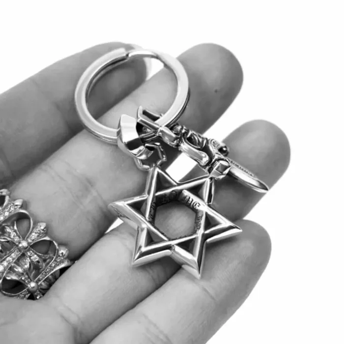 CH STAR OF DAVID AND DAGGER KEY RING