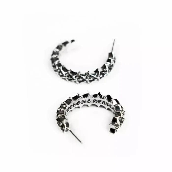 CH 5 SIDED STAR HOOP EARRINGS